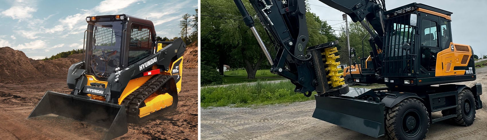 Hyundai excavator and skid steer