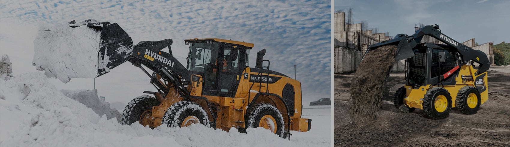 Hyundia wheel loader and skid steer